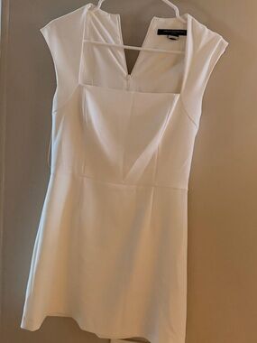 French Connection Whisper Square Neck Mini Dress White Size 8